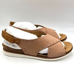 Cobb‎ Hill Womens Size 11 May Sling Brown Leather Comfort Sandals Shoes